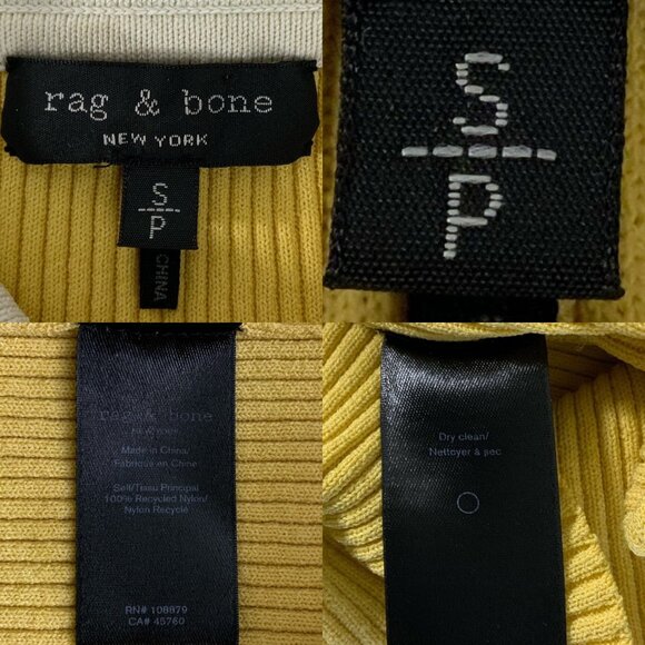 Rag And Bone Libby Short Sleeve Polo Shirt Sweater S Yellow - Picture 7 of 15